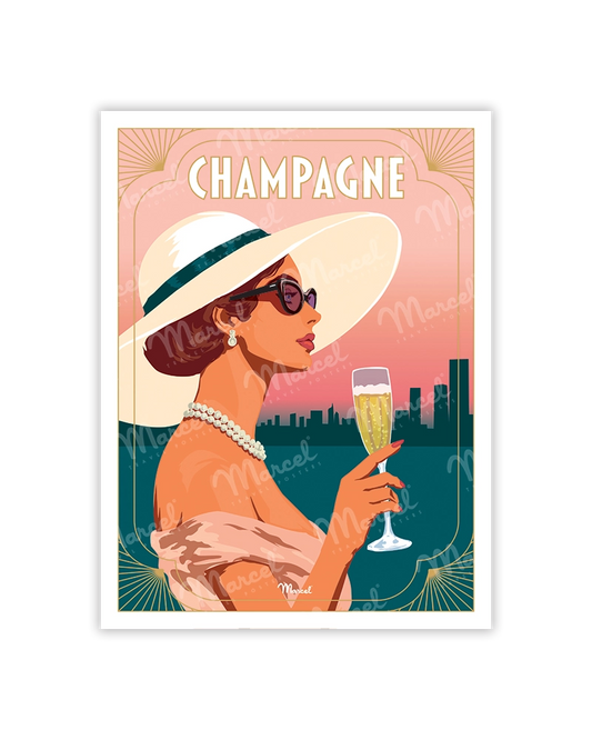 femme en train de boire du champagne