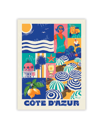 Carte Postale City Color CÔTE D'AZUR