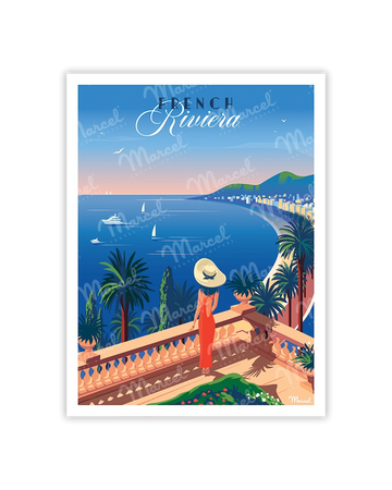 FRENCH RIVIERA Postcard "The Balcony"