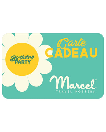 Carte Cadeau Marcel Travelposters Edition Joyeux Anniversaire "Fleur"