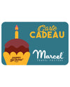 Carte Cadeau Marcel Travelposters Edition Joyeux Anniversaire "Gâteau"