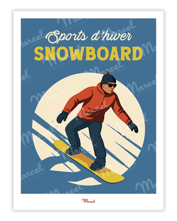 Affiche Travel Color "Snowboard"