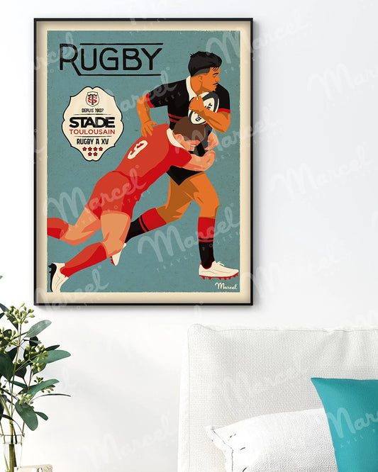 Affiche Officielle Marcel x Stade Toulousain "Le Plaquage"