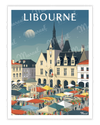 Affiche LIBOURNE "Place du Marché"