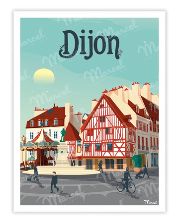 Affiche DIJON "Place du Marché"