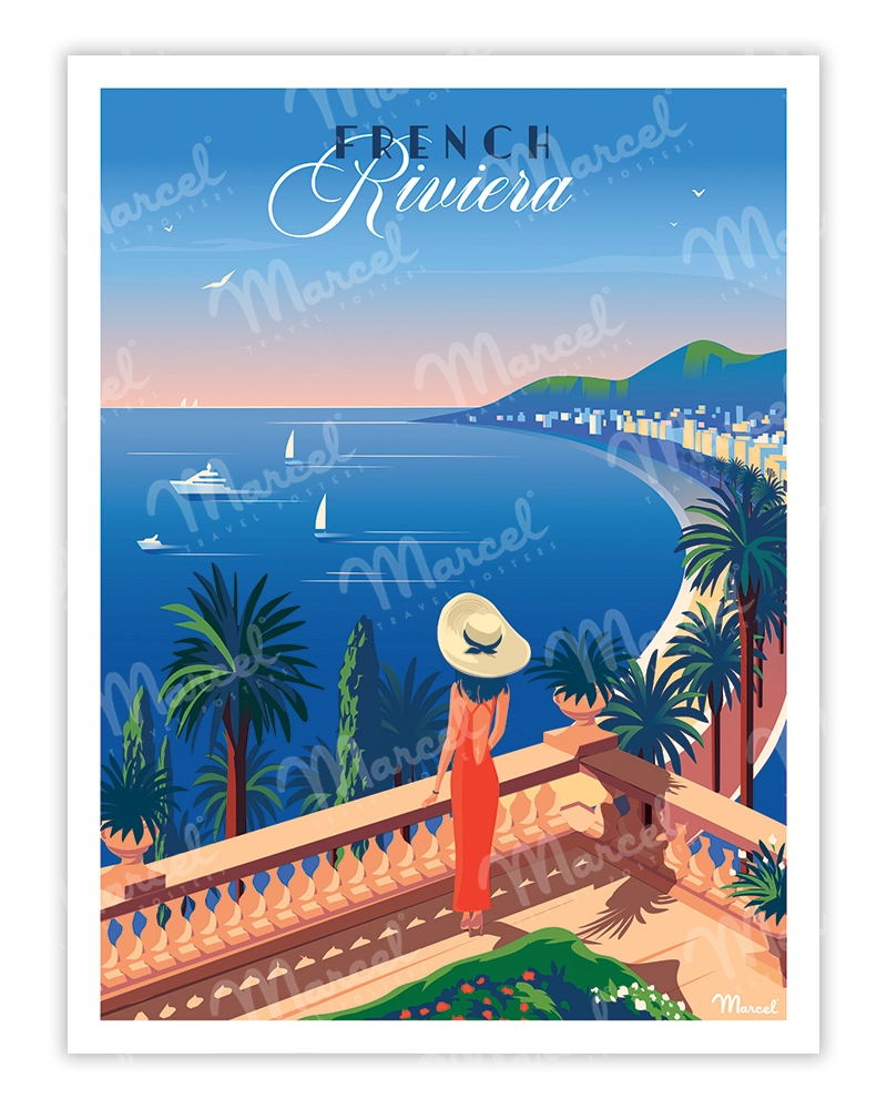FRENCH RIVIERA poster "Le Balcon" - Marcel Travel Posters