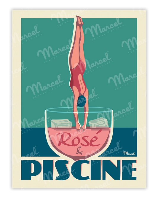Affiche "Rosé et Piscine"