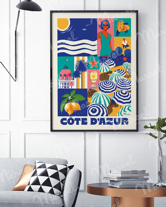 Affiche City Color CÔTE D'AZUR