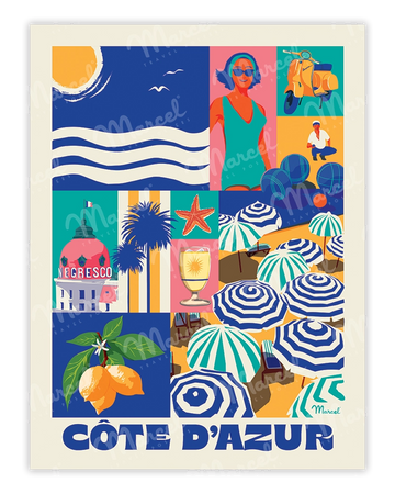 Affiche City Color CÔTE D'AZUR