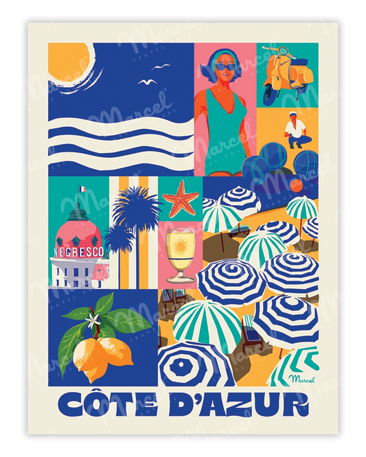 Affiche City Color CÔTE D'AZUR