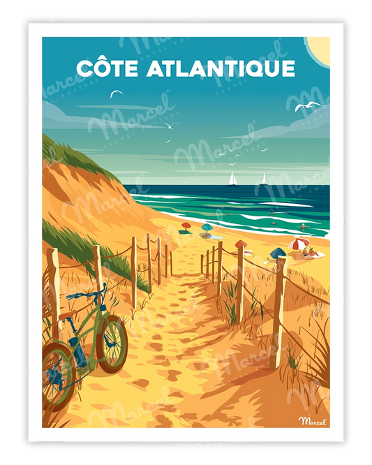 Affiche CÔTE ATLANTIQUE "Les Dunes"