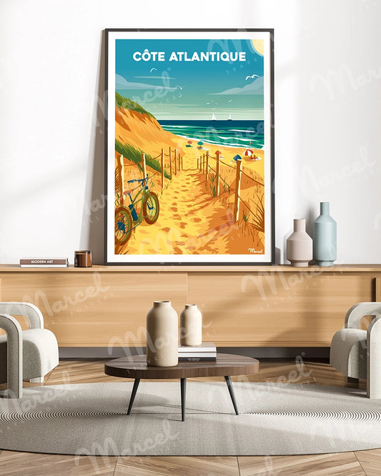 Affiche CÔTE ATLANTIQUE "Les Dunes"