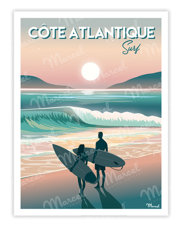 Affiche "Sunset Surf"