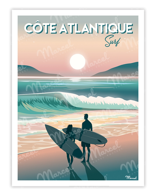 "Sunset Surf" poster