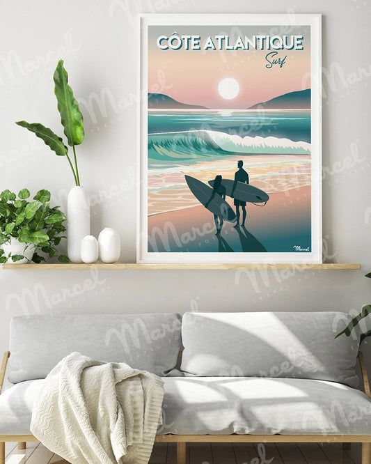 Affiche "Sunset Surf"