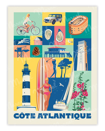 Affiche City Color CÔTE ATLANTIQUE