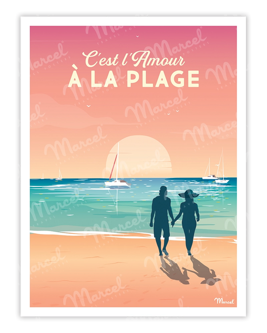Affiche "C'est l'amour à la plage"