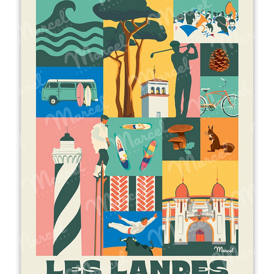 une affiche avec tous les symboles des Landes