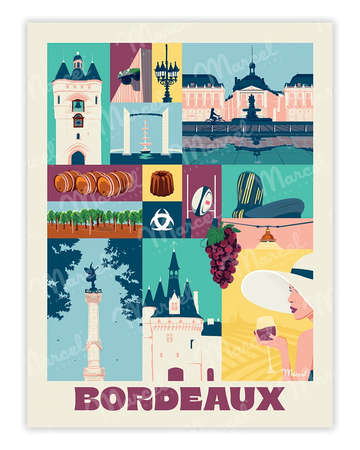 Affiche City Color BORDEAUX