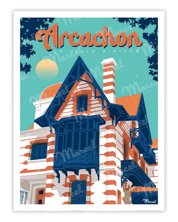 Affiche ARCACHON "La ville d'Hiver"