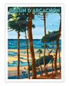 Affiche BASSIN D'ARCACHON "Plage Pereire"