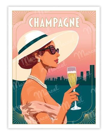 Affiche "Lady Champagne"