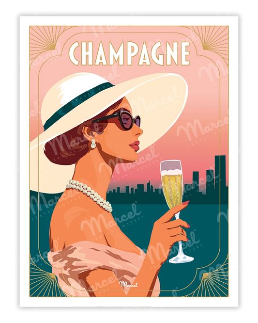 Affiche "Lady Champagne"