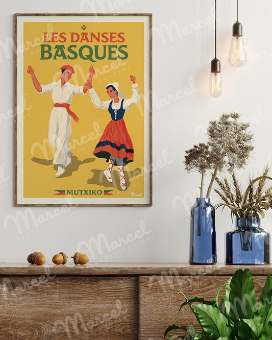 Affiche PAYS BASQUE "Les Danses Basques"