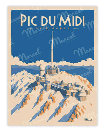 Affiche PIC DU MIDI DE BIGORRE "Enneigé"