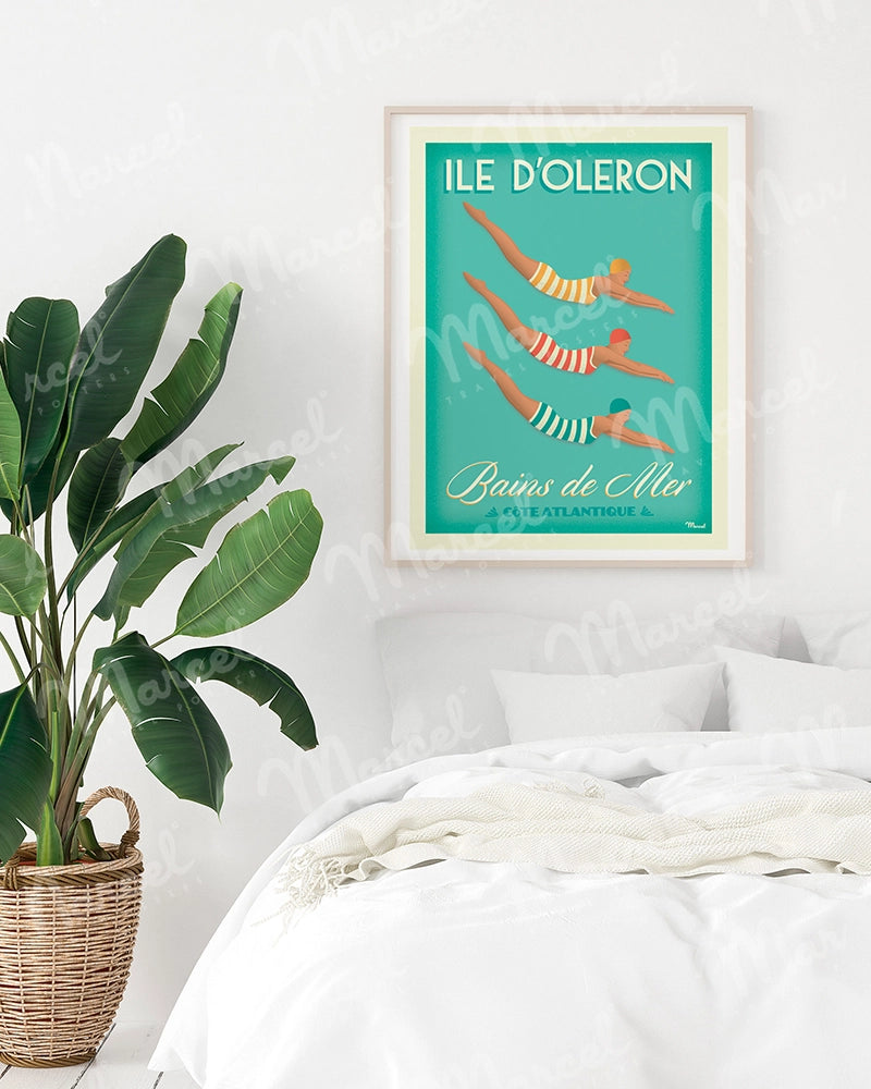 Affiche Vintage ILE D OLERON Bains De Mer Marcel Travel Posters Affiche Vintage ILE D OLERON Bains De Mer Marcel Travel Posters