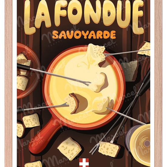 Affiche Vintage "La Fondue Savoyarde" - Marcel Travel Posters