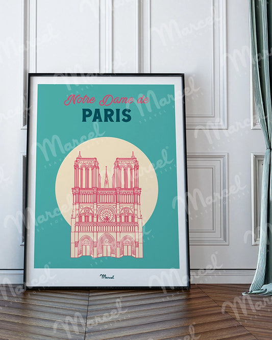 Affiche Travel Color PARIS "Notre Dame de Paris"