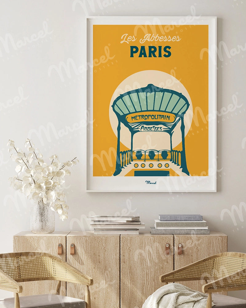 Affiche Travel Color PARIS "Les Abbesses"