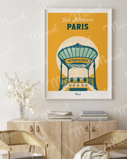 Affiche Travel Color PARIS "Les Abbesses"