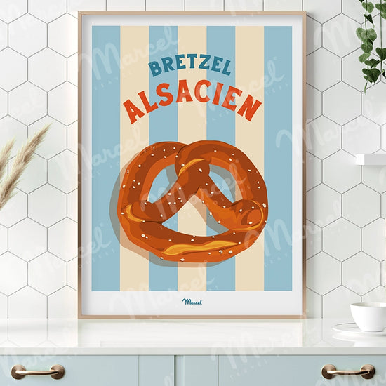 Affiche Travel Color ALSACE "Bretzel"