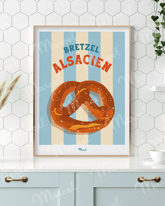 Affiche Travel Color ALSACE "Bretzel"