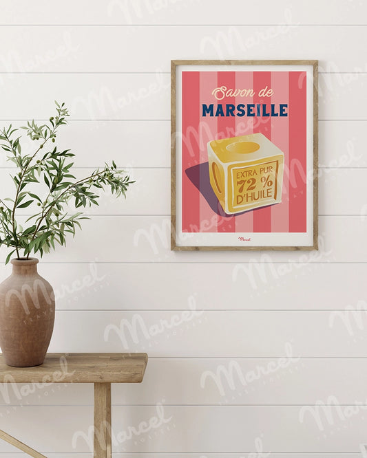 Affiche Travel Color MARSEILLE "Savon de Marseille"