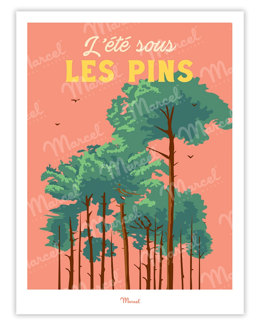 Affiche Travel Color "L'été sous les pins"