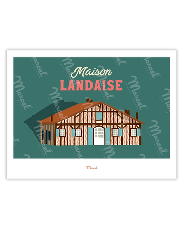 Travel Color Poster "Maison Landaise"
