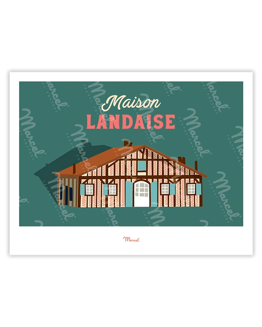 Affiche Travel Color "Maison Landaise"