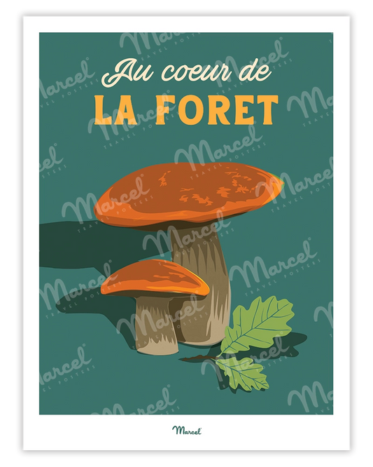 Affiche Travel Color "Champignon au coeur de la forêt"