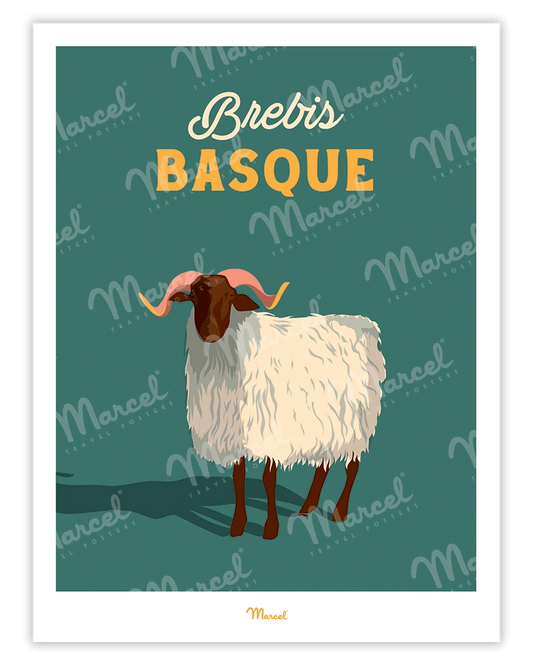 Affiche Travel Color "Brebis Basque"