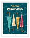 Affiche Travel Color "Famille Parapluies"