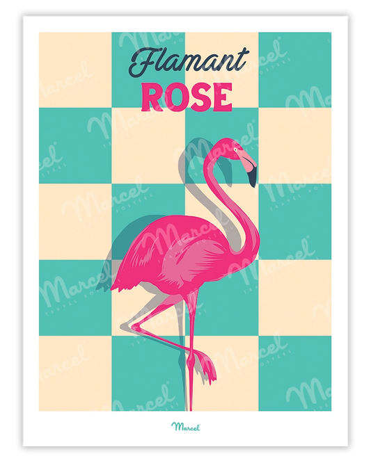 Affiche Travel Color "Flamant Rose"