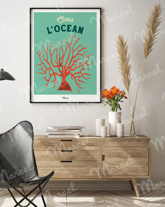 Affiche Travel Color "Corail sous l'océan"