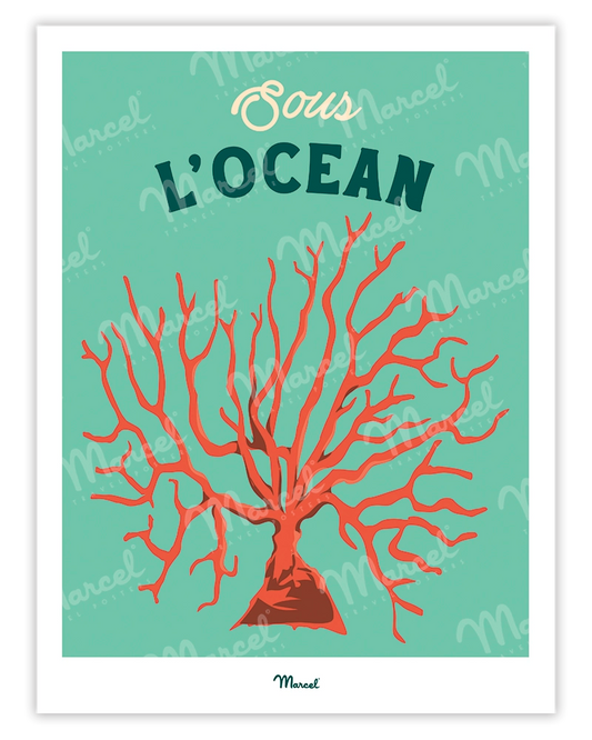 Affiche Travel Color "Corail sous l'océan"