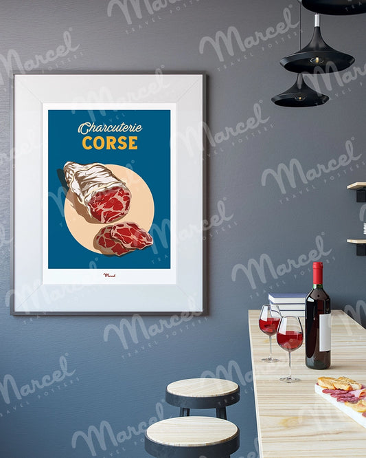 Affiche Travel Color "Charcuterie Corse"