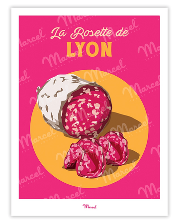 Affiche Travel Color "Charcuterie de Lyon la Rosette"