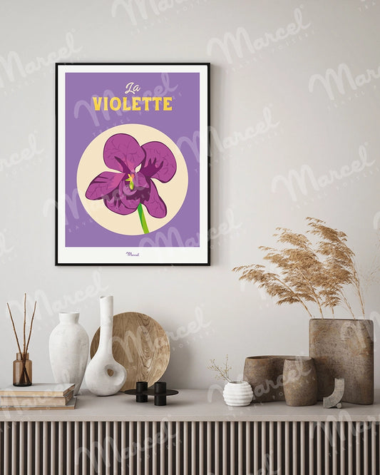 Affiche Travel Color TOULOUSE "La violette"