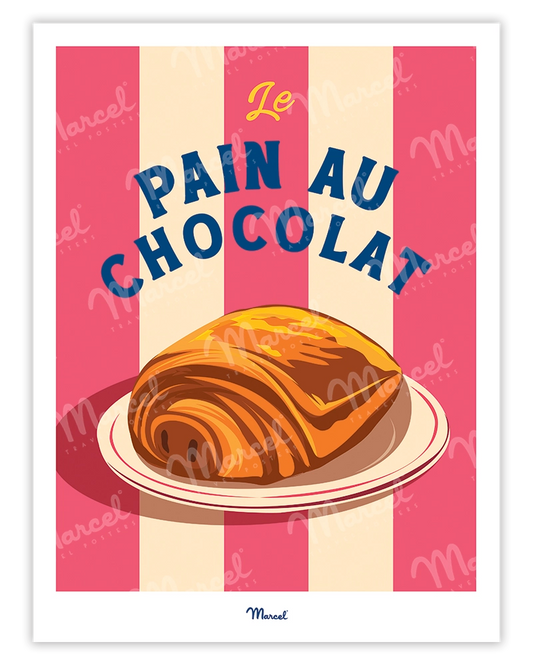 Affiche Travel Color "le Pain au chocolat"